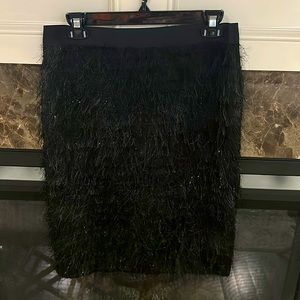 Black fringe Banana Republic pencil skirt 6P gorgeous!!